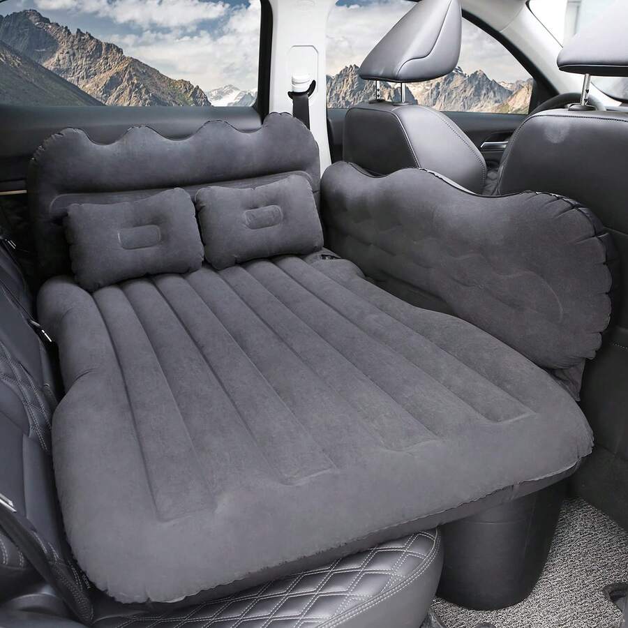 Inflatable Air Mattress With Sides For Car Back Seat Sleeping Pad