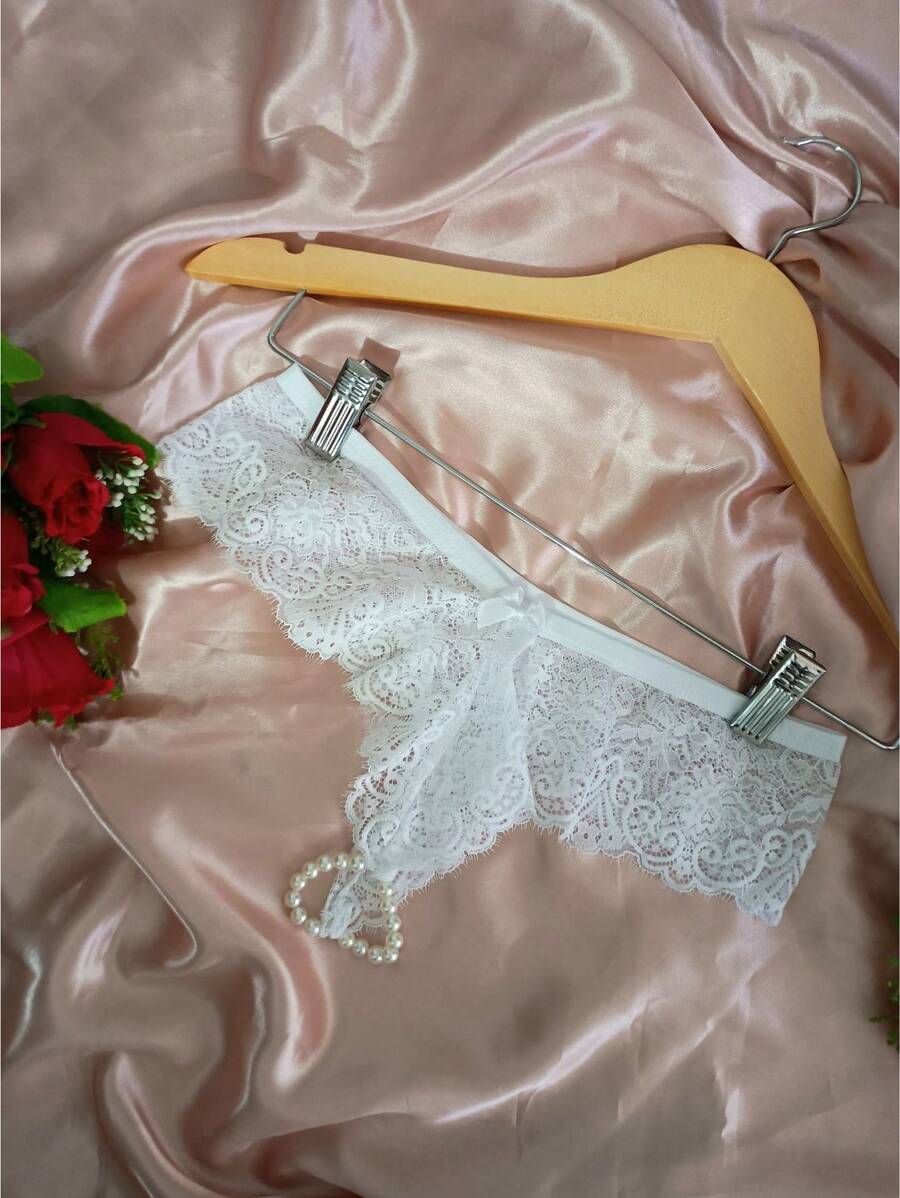 Thai Panties Ring In Pearls With Elasticity Sexy Lingerie Honeymoon Bride - 白色 - 查看 1