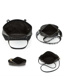 4pcs Set Large Capacity Tote Bag, Vintage Embroidery Shoulder Crossbody Handbag With Coin Purse - Black - View 3