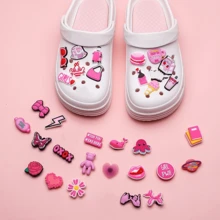36 件粉色可拆卸鞋饰，DIY 装饰，带非一体式扣环 - 36Pcs Complete Set - 查看 4