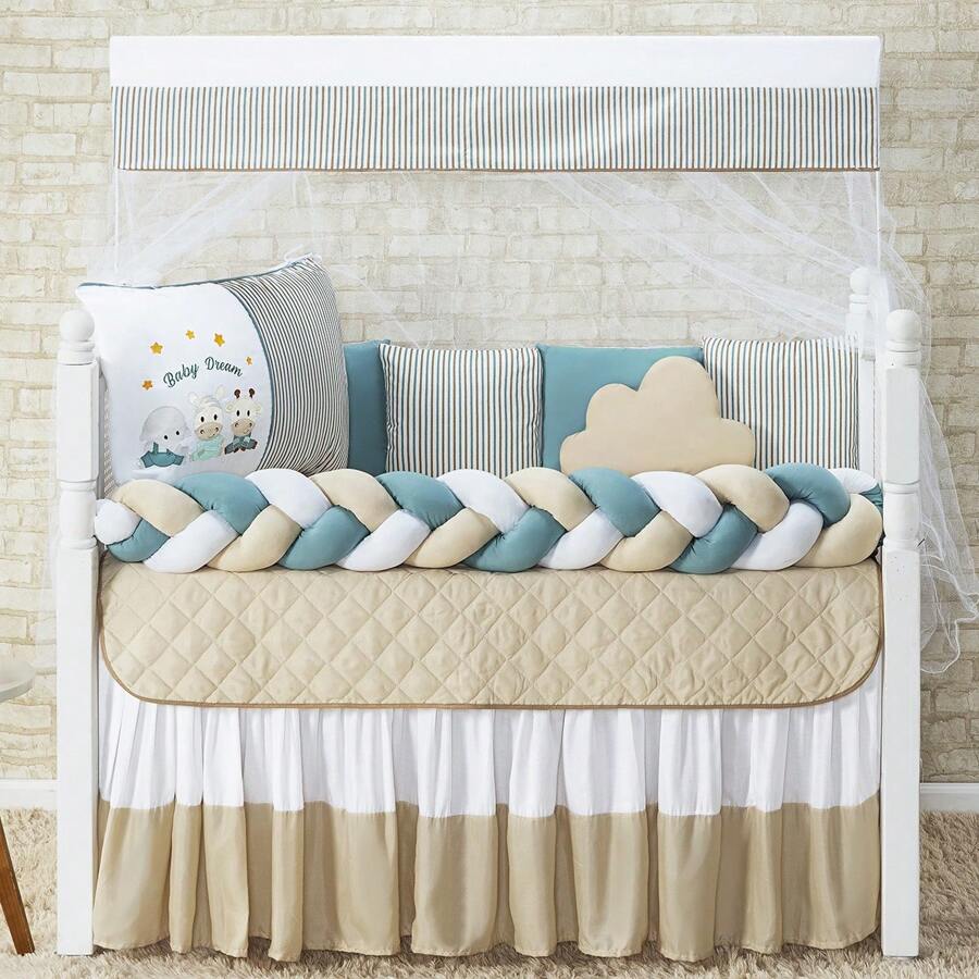 Baby Magic Island Kit Berço 14 Peças Fashion Protetor Completo Algodão Lençóis e Fronhas