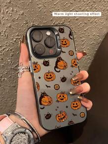 1 pièce Étui de téléphone antichoc à l'imprimé mode citrouille d'Halloween et chat, compatible avec iPhone 11, 12, 13, 14, 11 Pro Max, 12 Pro Max, 13 Pro Max, 14 Pro Max, XR, 15, 15 Pro, 15 Pro Max et compatible avec Samsung Galaxy A05, A15, A25, A35, A53, A54, A55, S23, S24 - Multicolore - Voir 1