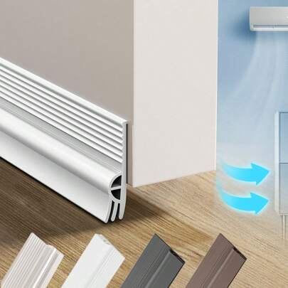 1m Sello de fondo de puerta de TPE anti-polvo y reductor de ruido, diseño de triple sello, ranuras antideslizantes, tope de puerta a prueba de viento y a prueba de sonido