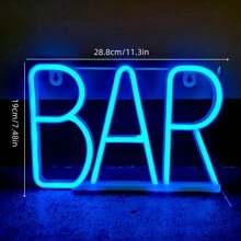 1 pieza Letrero de neón decorativo de pared para bar, luz LED con pilas o alimentación USB con diseño de jarra de cerveza, copa de cóctel, jarra de cerveza, letrero de neón de bar para habitación, dormitorio, decoración de bar