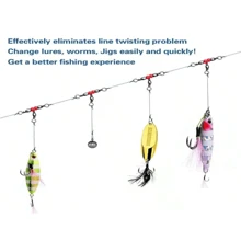 20pcs Japanese Style Treble Swivel Connector, T-Shape Red Bead Treble Swivel Fishing Connector, Forked 8-Shape Swivel Adapter For Lure Fishing