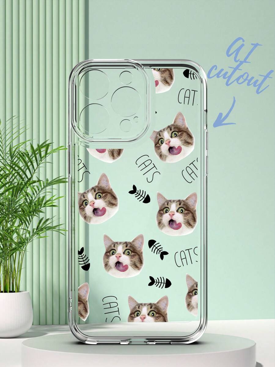 Funda de teléfono personalizable con recorte de gato de IA, funda suave de TPU resistente a caídas, arañazos y huellas dactilares, compatible con iPhone 15/14 Plus/13 Pro/12 Pro Max/11/7P/7G/XR/6G/6P, una opción razonable para personalizar fundas de teléfono como regalos para individuos, parejas, familia, amigos, mejores amigos, cumpleaños, aniversarios