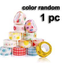 5PCS Self-Adhesive Elastic Bandage, Cute Cartoon/Solid Color Finger Bandages For Students - Anti-Wear Hand Tape For Writing/For Fixing Fingers, Toes, Nude Sport Tape, Self-Adhesive Finger Cover (Color Random) Gym Accessories Sales Sports Tape