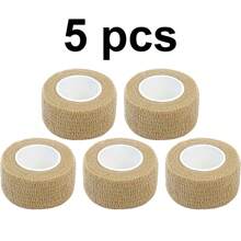 5PCS Self-Adhesive Elastic Bandage, Cute Cartoon/Solid Color Finger Bandages For Students - Anti-Wear Hand Tape For Writing/For Fixing Fingers, Toes, Nude Sport Tape, Self-Adhesive Finger Cover (Color Random) Gym Accessories Sales Sports Tape