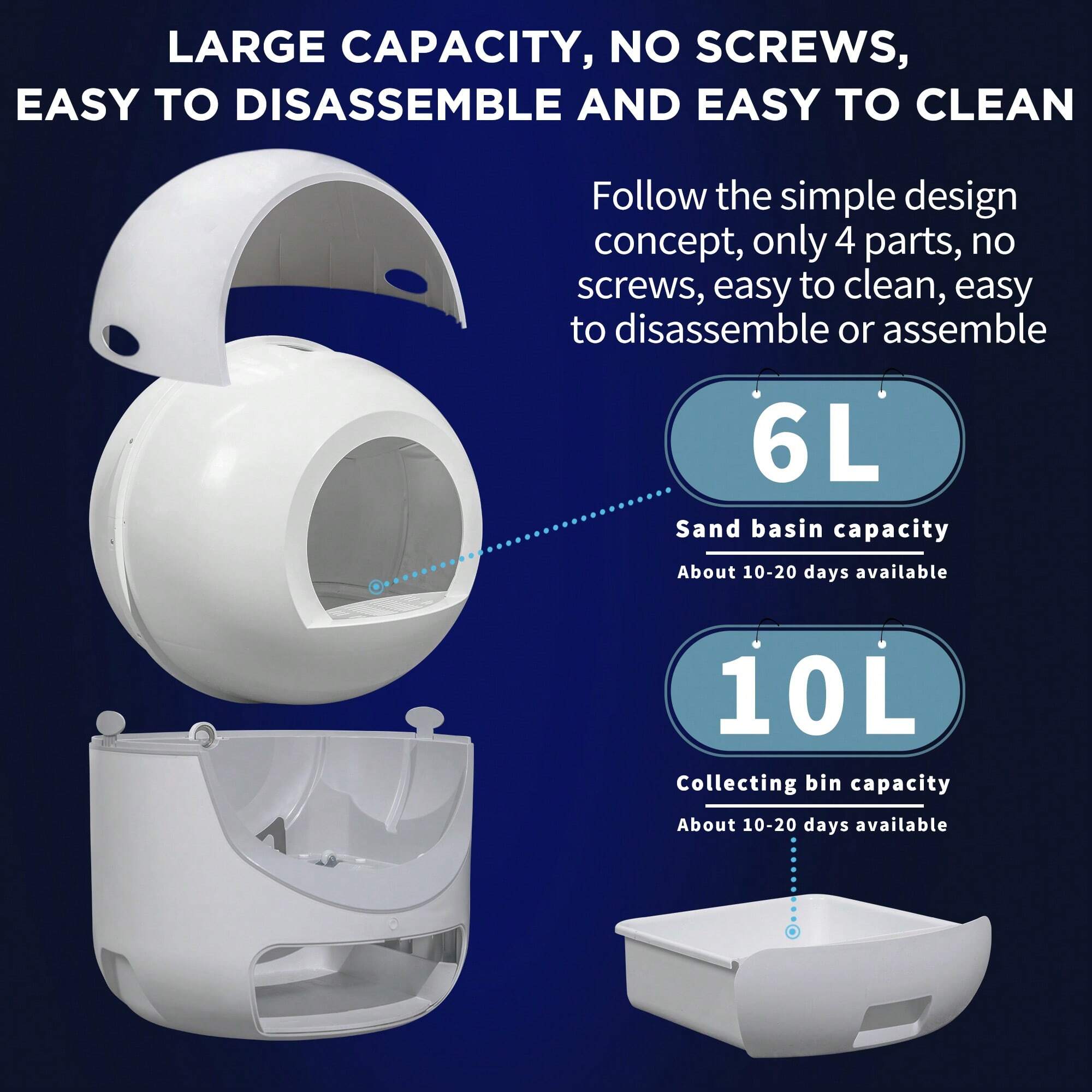 Smart Automatic Cat Litter Box,Automatic Scooping And Odor Removal, App