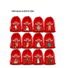 12 Stück Weihnachtsdekoration, Weihnachtsstrümpfe, Weihnachtsgeschenke, Verpackungstüten, Weihnachtsmann, Schneemann und Rentier Aufbewahrungstüten, Weihnachtsparty Geschenktüten - Verpackung und Aufbewahrung Weihnachtsdekoration, Weihnachtspyjamas, Weihnachtsgeschenke, Weihnachtsdekoration