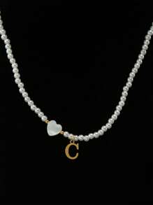 1pc Simple 26 English Alphabet Pendant Necklace Graduation Season Gift - Multicolor - View 34