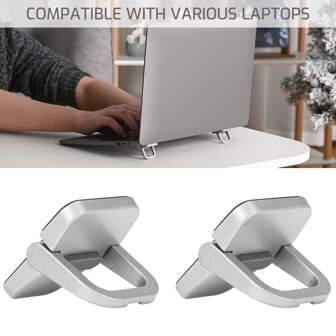 2PCS Portable Keyboard Riser, Self-Adhesive Mini Laptop Stand Invisible Computer Keyboard Stand For Desk, Laptop Feet Compatible With Pro/Air, Surface, Christmas Gift / Xmas Gift / New Year 2026 (Silver)