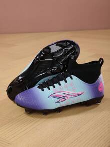 Scarpe da calcio da uomo con tacco alto, laccio stringato, tacchetti per calcio indoor, Futsal, AG e terreni naturali