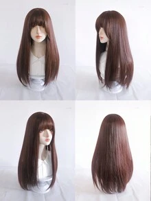 Bộ tóc giả tổng hợp xoăn dài 1 mảnh quyến rũ với tóc mái bồng bềnh quyến rũ - Sang trọng dễ dàng cho người mới bắt đầu, Màu nâu, Chịu nhiệt & Thanh lịch vượt thời gian. Dài 24 inch, được làm từ sợi, thích hợp để sử dụng hàng ngày, vẻ ngoài hoàn toàn tự nhiên với nắp lưới hoa hồng thoải mái.- Dễ dàng đeo và đi - màu nâu - Xem 9