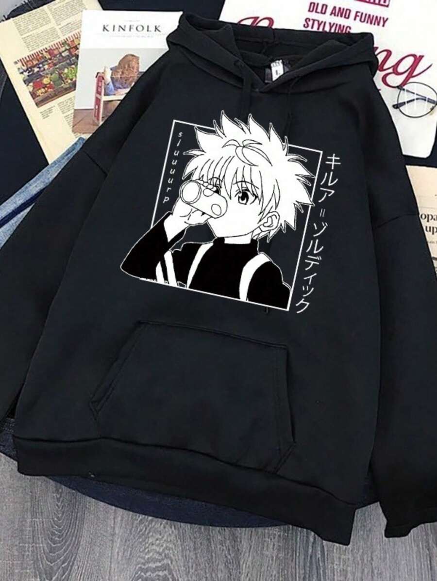 Killua Hunter Sweatshirt 100% Cotton Unisex - Fast Shipping - màu đen - Xem 1