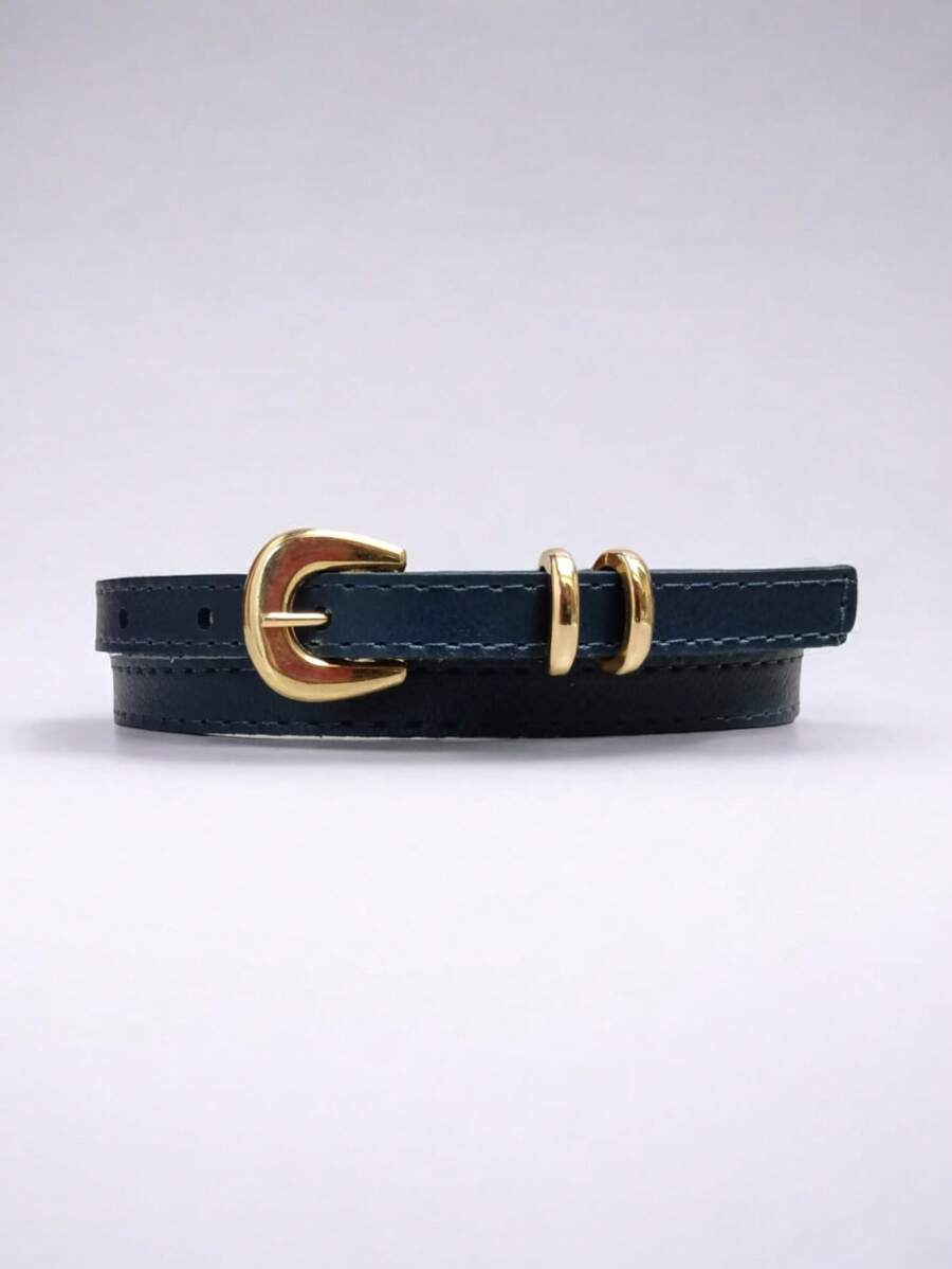 Thin Women's Belt Width 1CM - 藏蓝色 - 查看 1
