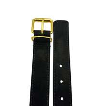 Cinto Feminino de Couro Legítimo Fivela Quadrada Com Rolete 2,5 cm de Largura - Preto - Visão 2