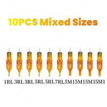 5/10/20pcs Mixed Size Disposable Round Tattoo Needles 1rl 3rl 5rl 7rl 9rl 3rs 5rs 7rs 5m1 7m1 Tattoo Needles, Tattoo Supplies, Tattoo Kit - Yellow - View 6