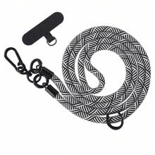 1 dây đeo điện thoại di động bằng vải nylon sọc ngựa vằn, dây treo điện thoại di động ngoài trời, dây đeo chéo vai, phụ kiện máy ảnh cao cấp làm quà tặng cho mẹ, gia đình, bạn bè, sinh nhật, ngày lễ, mặt dây điện thoại, dây đeo điện thoại - Đen và trắng - Xem 1