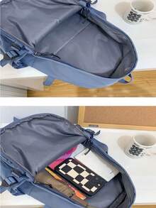 Women's Men's School Backpack Large Capacity Waterproof Tour - màu đen - Xem 3