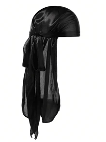 2入組男士純色絲質彈性頭巾,時尚海盜帽,透氣柔軟戶外運動休閒舒適性別中立頭飾帽子 - 彩色 - 查看 8