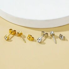 6 perechi de cercei din oțel placat cu aur pentru piercing la ureche, piatră de naștere, CZ, cercei, cercei, bijuterii pentru corp pentru cartilajul tragus