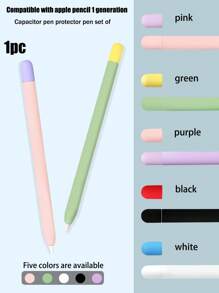 1pc Apple Pencil 1 Capacitive Pen Silicone Protective Cover (With 2 Pen Covers)