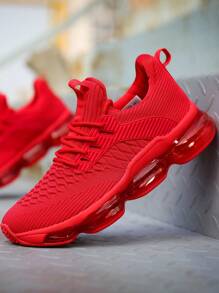 Men's Air Running Shoes Breathable Tennis Basketball Sneakers Gym Training Comfortable Fashion Walking Sport Shoes White - Đỏ - Xem 2