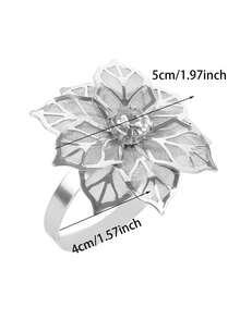 6pcs/Set Delicate Flower Napkin Rings - Premium Decorative Holders For Festive Gatherings - Perfect Accent For Birthday, Farmhouse, Wedding, Thanksgiving, Easter, Banquet & Buffet Table SettingsFor Home Kitchen Bedroom Living Room Dining Room, Home Decoration Accessories, Decorative Box,Women Wedding Gift,Summer Travel Holiday Festival Must-Have - Multicolor - View 6