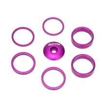 ZTTO Aluminiowy zestaw słuchawkowy do roweru, podkładka górna, podkładka ze stali nierdzewnej, śruba, rura sterowa widelca rowerowego 28,6 mm, nakrętka gwiazdkowa