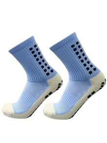 1/6/8/9 双足球袜，男女通用厚及膝透气防滑运动袜，适合健身，秋季 - 彩色 - 查看 11