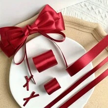 1 件 0.6/1/1.5/2/2.5/4/5 厘米丝带缎带彩色丝带丝绸带用于婚礼蛋糕装饰椅背礼品包装 DIY - 玫紅色 - 查看 11