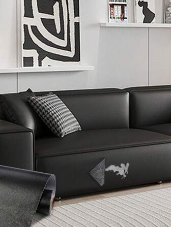 1Roll Black/Dark Brown/White Leather Repair Patch, Waterproof Removable Self-Adhesive Leather Repair Tape, Refinisher Cuttable Tape Patches Kit, Leather Repair Kit For Furniture Sofa Couch Car Seats Chairs Fix Refurbishment Reupholster