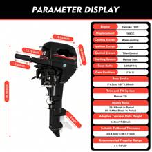 Heavy Duty 2 Stroke 12HP Outboard Motor Boat Engine Boat Parts CDI System 169CC - Black - View 3