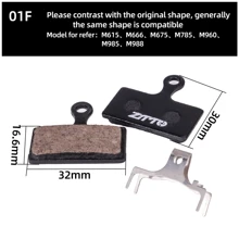 ZTTO Mountain Bike MTB Semi-Metal & Resin Quiet Brake Pads, Universal For M6000, Rival M6100, Apex Mt200, Guide Code, Force G03A Disc Brakes - Black - View 13