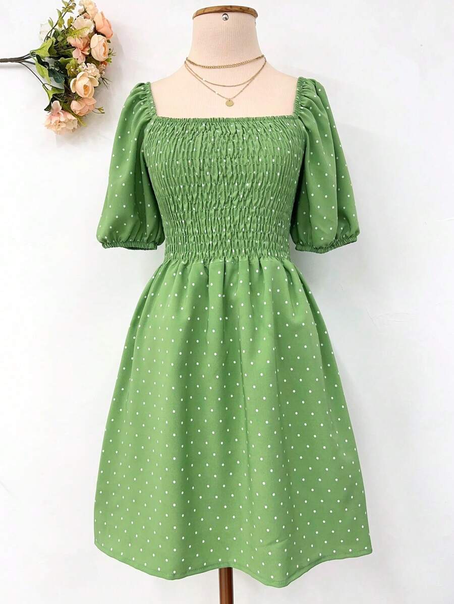 Olinka  Dress With Polka Dot Lining - 薄荷綠 - 查看 1