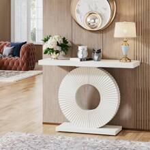 Tribesigns  40" Modern Console Table Entryway Table, Contemporary Sofa Table  Accent Table For Living Room - White - View 3