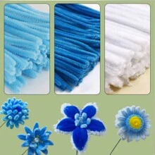 201/ 301/ 331 件超浓密蓝色管道清洁器、白色管道清洁器花卉套件、花茎线、雪尼尔茎工艺品、彩色蓬松棒、工艺管道清洁器、海蓝色管道清洁器散装、艺术管道清洁器，用于创意圣诞装饰用品 - 彩色 - 查看 16