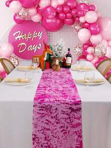 1pc 9ft Gold Foil Patterned Table Runner, Decorative Gift Wrapping Backdrop For Holidays, Weddings, Parties, Tablecloths, Placemats - Gold - View 3