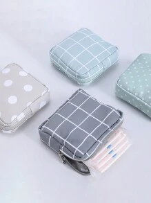 1个可爱精致的卫生巾收纳包/化妆包，时尚休闲便携化妆包，多功能大容量收纳包，可装钱包、口红、卫生巾、卫生棉、硬币、钥匙、有线耳机、数据线、充电器、适配器、耳机及其他配件，可爱洗漱包，旅行收纳包，适合女性、糖果爱好者、护士、女学生、学生，也是送礼佳品，圣诞礼物，女性送礼好礼推荐。