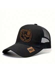1 pieza Gorra de béisbol con patrón de gallo de granja - Diseño de parche de piel único, parte trasera de malla transpirable, cierre de presión, ajuste para todas las estaciones, lavado a mano - Estilo casual y para exteriores - gorra de béisbol con diseño de gallo y diseño color block - Ver 10