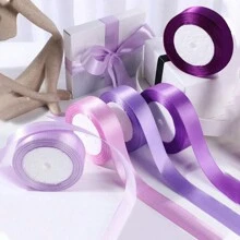 1pc 0.6/1/1.5/2/2.5/4/5cm Ribbon, Satin Ribbon, Colored Ribbon, Silk Ribbon For Wedding, Cake Decor, Chair Sash, Gift Wrapping, DIY, - Red - View 4