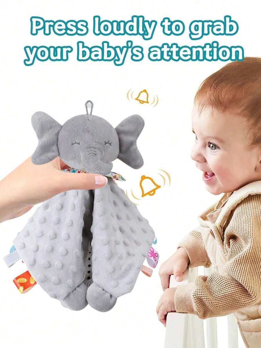 Loveys For Babies Elephant Baby Stuffed Animal Security Blanket With Teether Lovey Cute Snuggle Blanket Plush Tags Toy Snuggler Blanket For Infant Toddler (Một số bộ phận có thể là ngẫu nhiên) - Nhiều màu - Xem 1