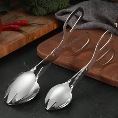 Stainless Steel Salad Tong, Thick Scissor Clip, Hotel Buffet Food Tongs, Bread Clip