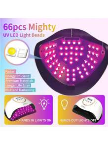 LED 美甲灯，用于美甲烘干机紫外线固化灯，具有运动传感器和液晶显示屏，非常适合家庭沙龙和精美礼物 - 查看 4