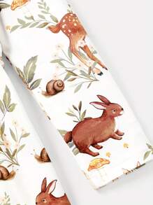 Young Girl Cute Animal Forest Deer Cute & Elastic Dress For Spring And Autumn