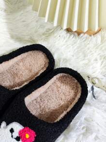 Dép vải mới cho nam nữ trong nhà mùa đông hình chó ma đầu lâu bí ngô, cỡ lớn - màu đen - Xem 5