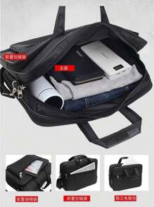 Women's Men's Briefcase Bag For Teacher With Cross-Body Shoulder Strap New - 黑色 - 查看 6