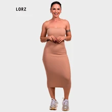 Strapless Tube Dress Elegance Feminine Fashion Fitted - 米色 - 查看 2