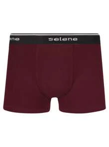 Kit 2 Men's Boxer Briefs Selene Cotton Comfortable Box - Màu Đỏ Sâu - Xem 3